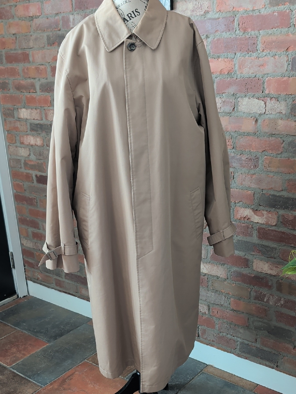 Men's Classic London Fog Beige Trench Coat - Lightweight Overcoat